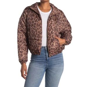 Abound cheetah print puffer coat